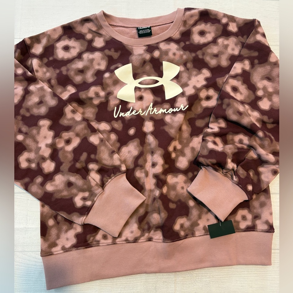 Under Armour Pink and Brown Camo Sweatshirt
